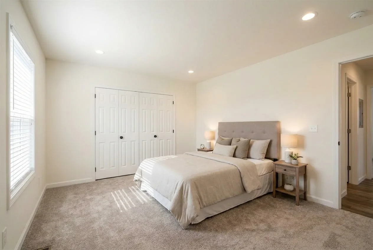 Illustration of the main bedroom in the Ascent 14481D (finishes and options may vary)