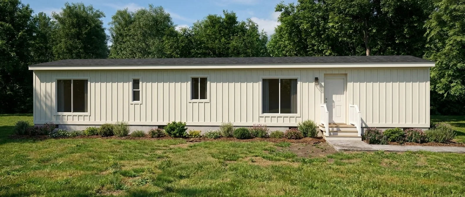 Illustration of the Sandpointe 14582A exterior (colours and options may vary)