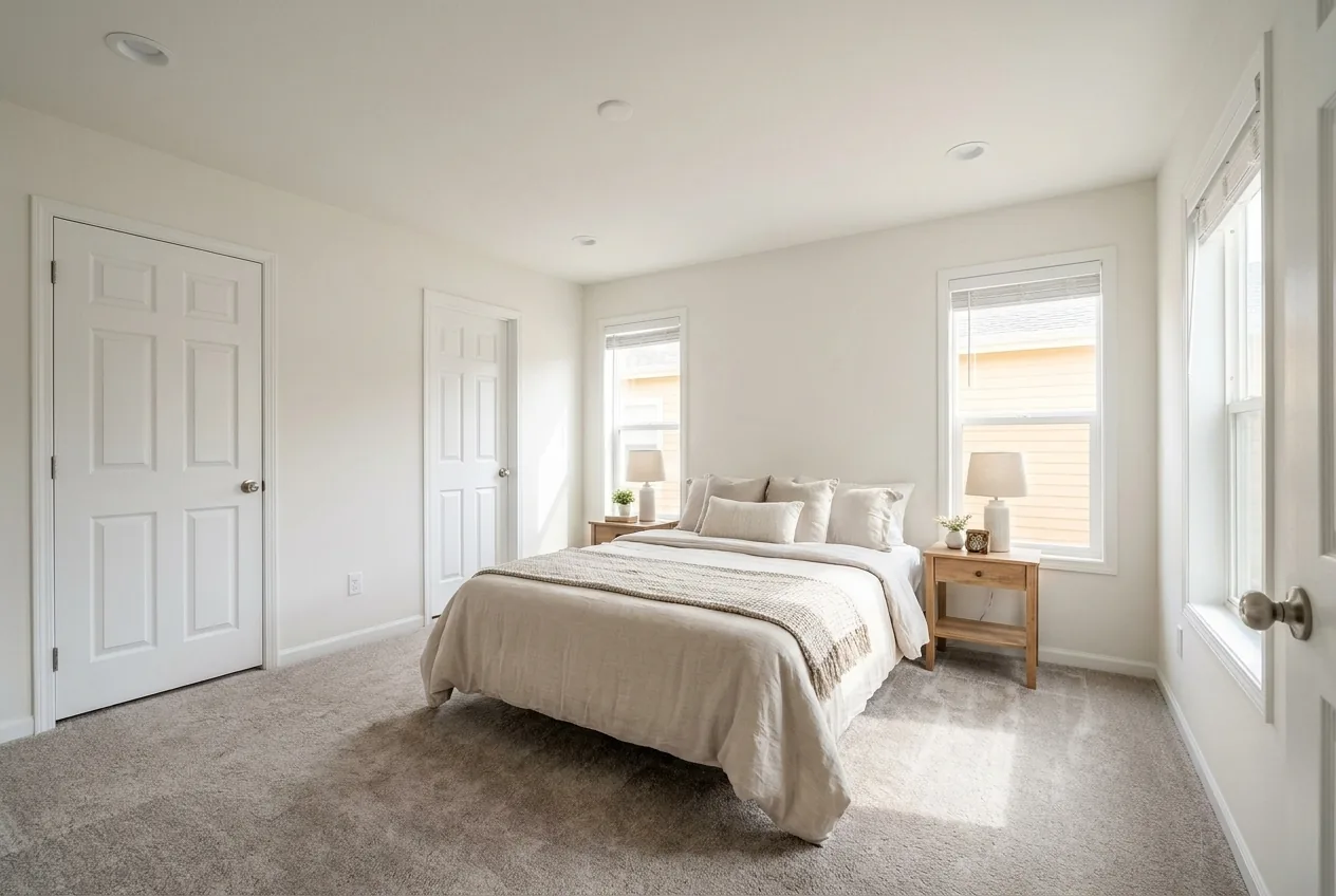 Illustration of the main bedroom in the Ascent 14612D (finishes and options may vary)