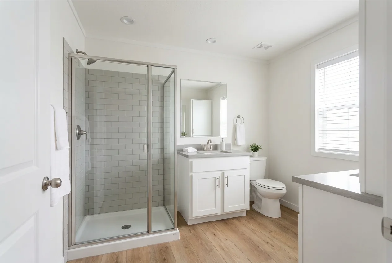 Illustration of the main bathroom in the Ascent 14612D (finishes and options may vary)
