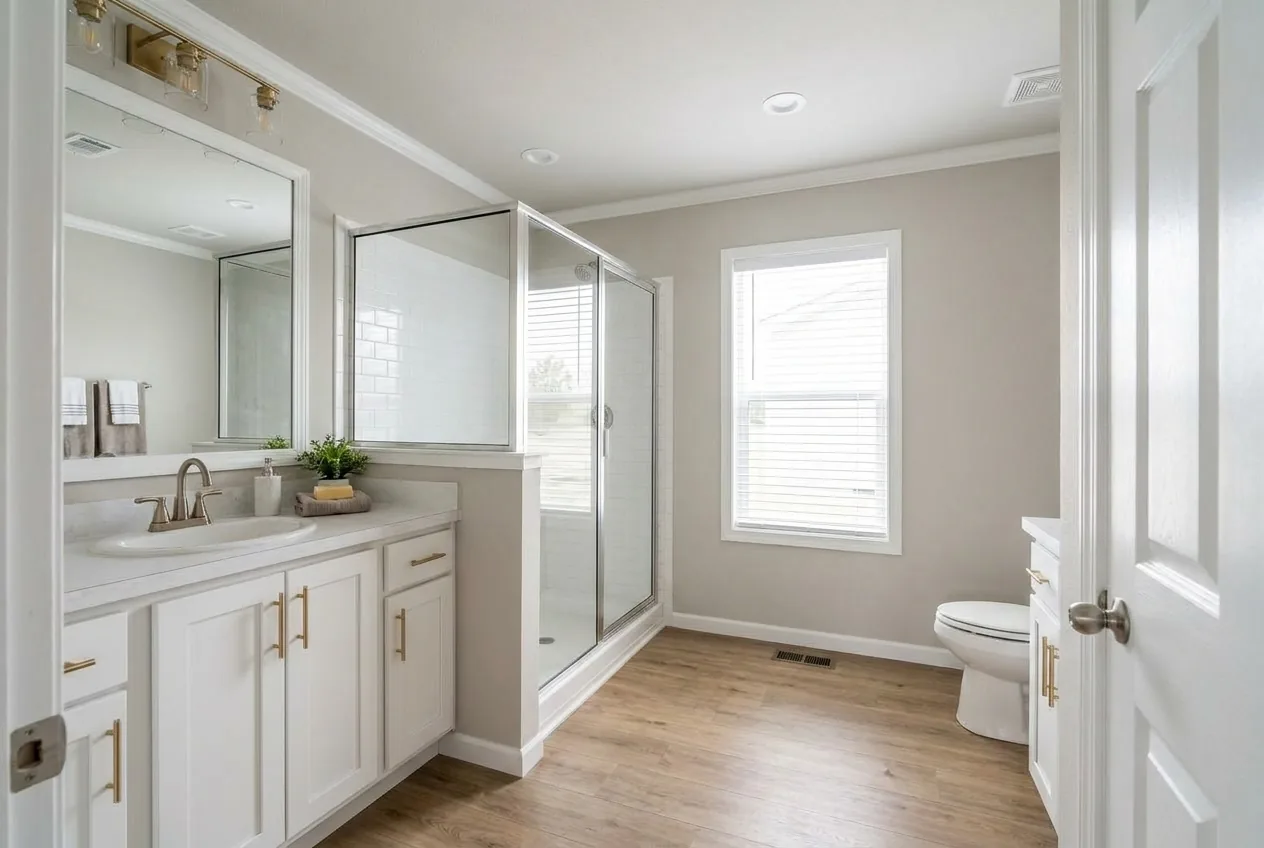 Illustration of the main bathroom in the Ascent 14612K (finishes and options may vary)