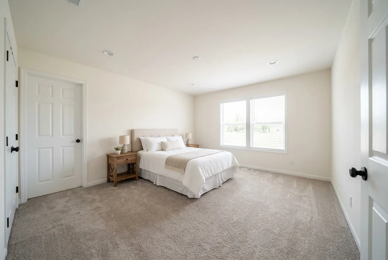 Illustration of the main bedroom in the Juniper 28563L (finishes and options may vary)