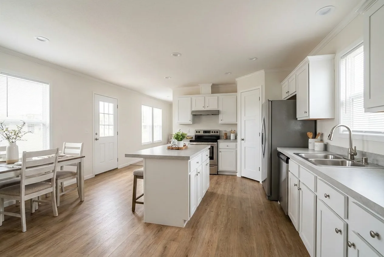 Illustration of the kitchen in the Evergreen 28603Z (finishes and options may vary)