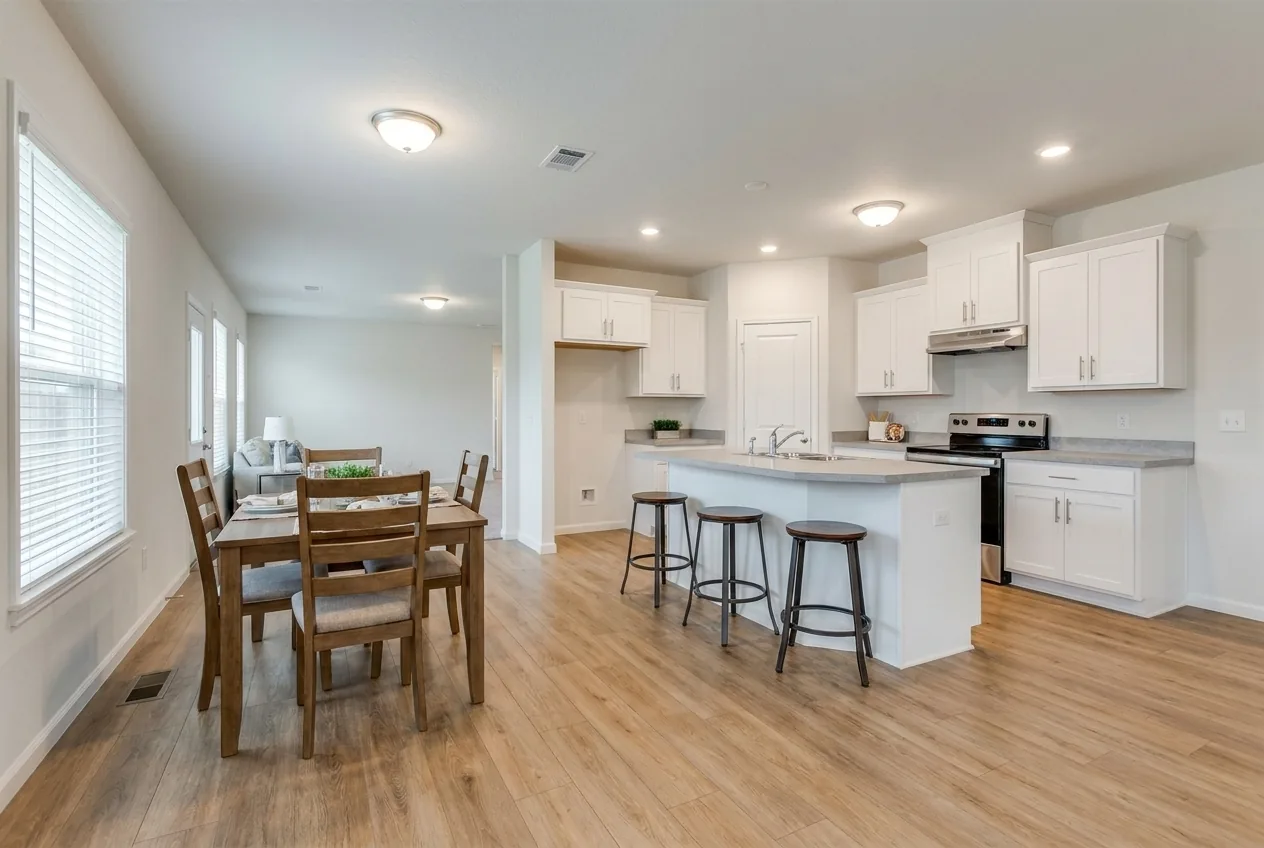Illustration of the kitchen in the Sandpointe 28664A (finishes and options may vary)