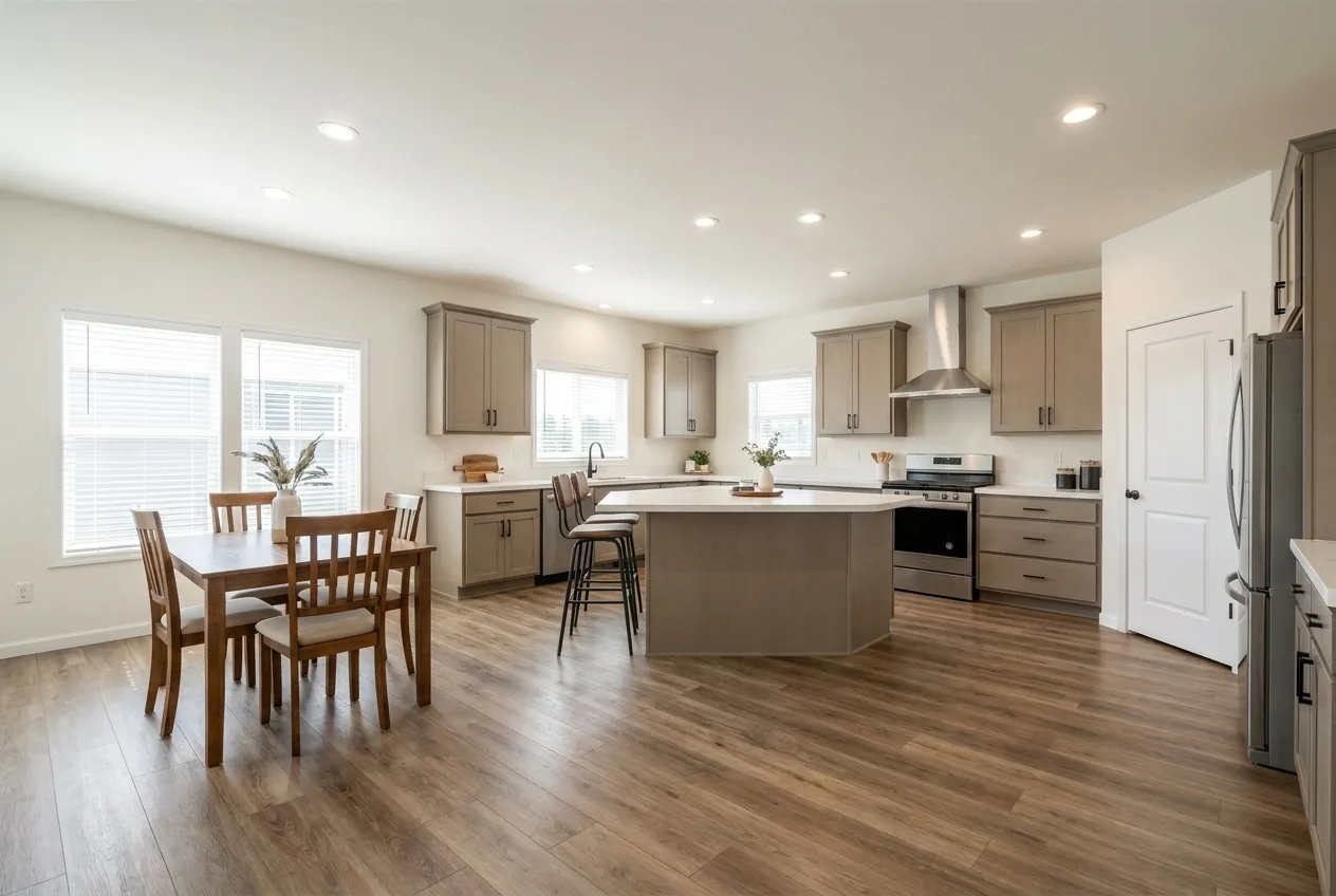 Illustration of the kitchen in the Wingate 40644G (finishes and options may vary)
