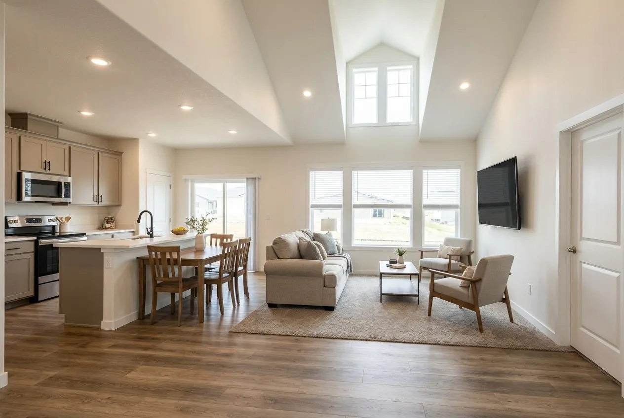 Illustration of the living room in the Wingate 40644G (finishes and options may vary)