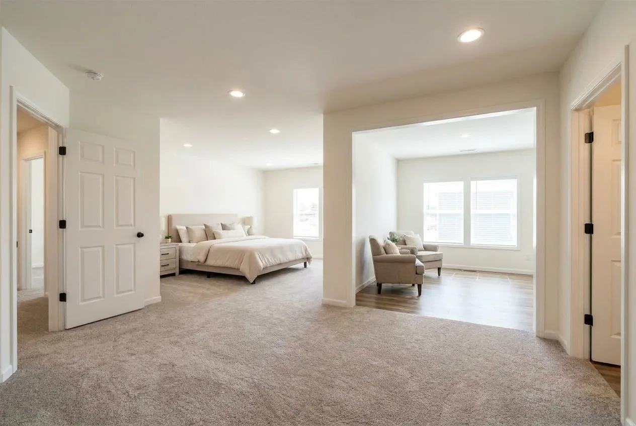 Illustration of the main bedroom in the Wingate 40644G (finishes and options may vary)