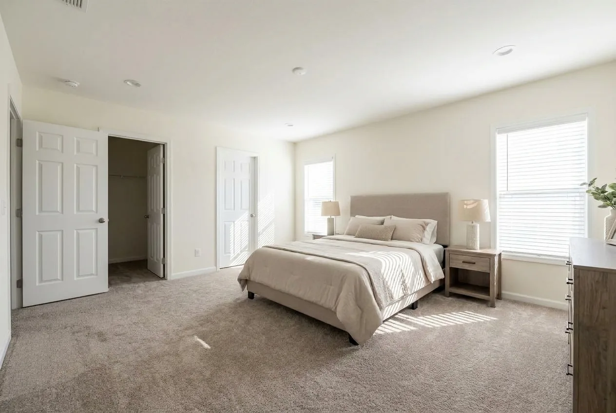 Illustration of the master bedroom in the Truman I 28603A (finishes and options may vary)