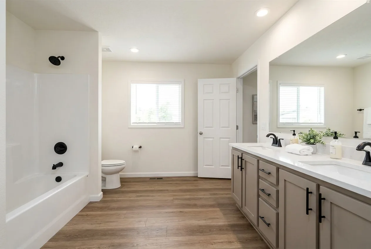 Illustration of the master bathroom in the Truman I 28603A (finishes and options may vary)